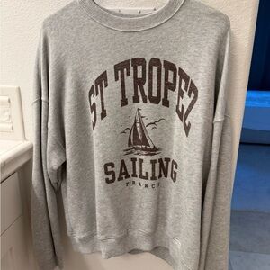 American Eagle Outfitters Gray Sailing Crewneck Sweater